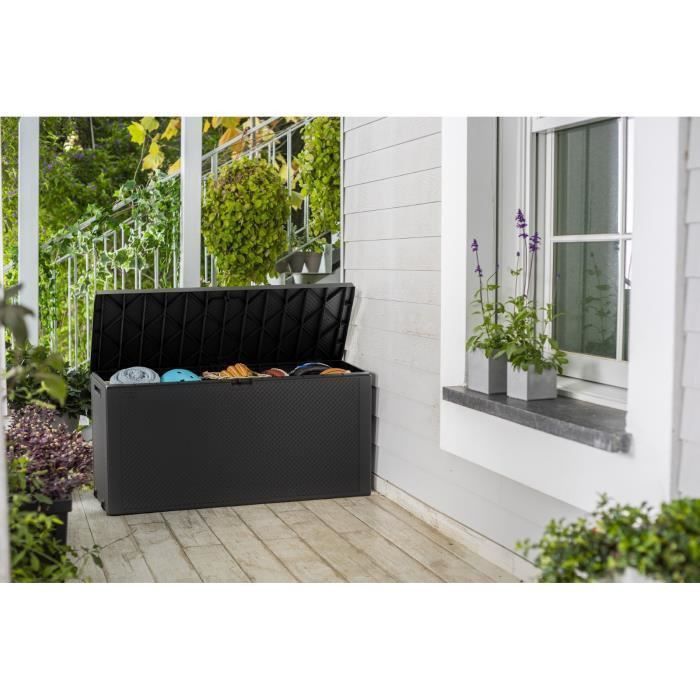 Coffre de jardin - Emily 270L anthracite - Photo n°3