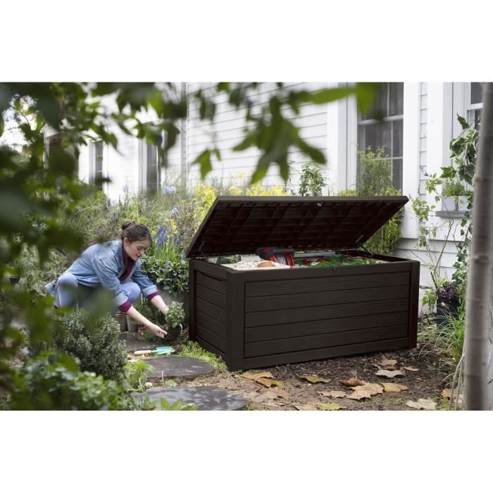 Coffre de jardin en résine NORTHWOOD Marron - 630 L - Photo n°2