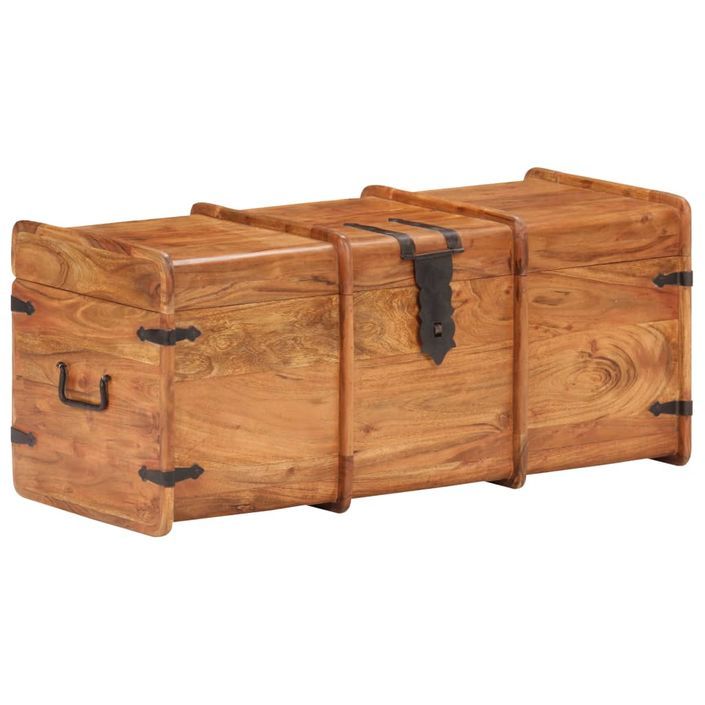 Coffre de rangement 90x40x40 cm Bois d'acacia solide - Photo n°9