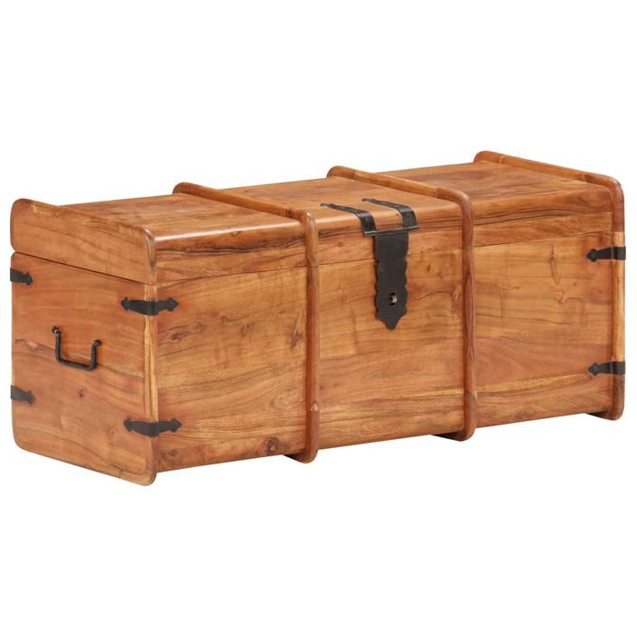 Coffre de rangement 90x40x40 cm Bois d'acacia solide - Photo n°10