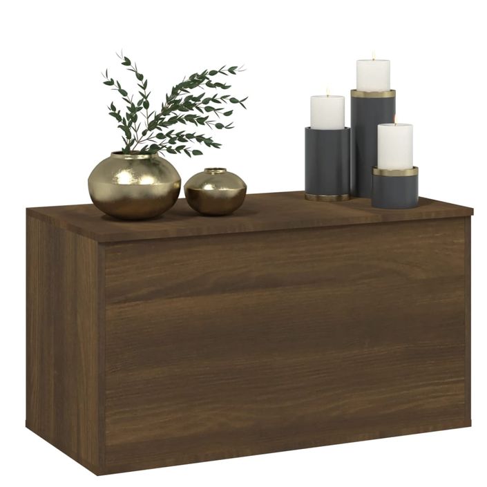 Coffre de rangement Chêne marron 84x42x46 cm Bois d'ingénierie - Photo n°4