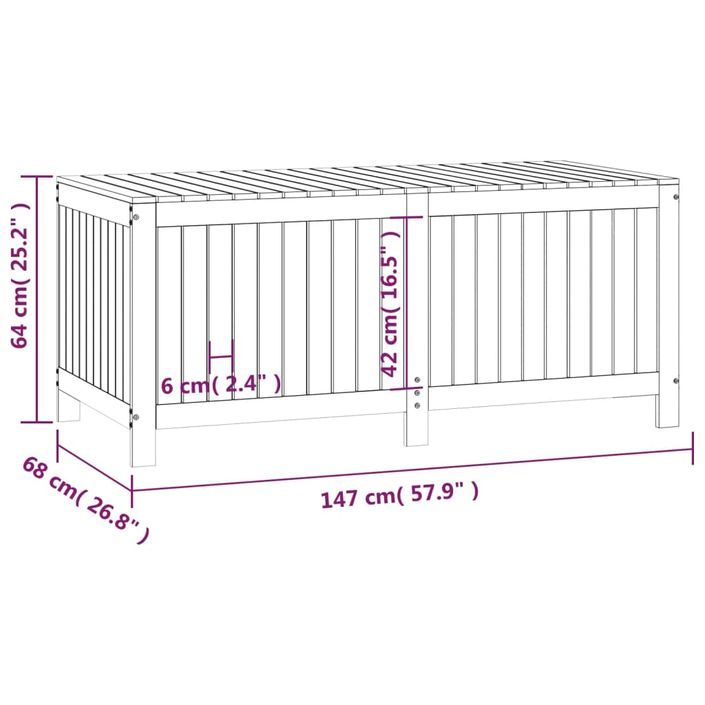 Coffre de rangement de jardin en bois massif de pin Pelika – Élégance rustique et grande capacité - Photo n°7