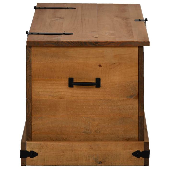 Coffre de rangement HALDEN 91x48x47 cm bois massif pin - Photo n°4