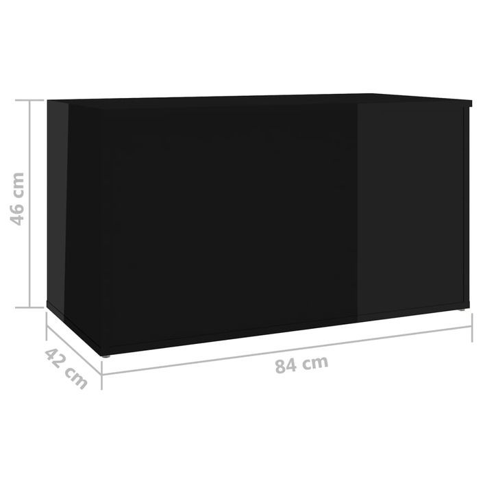 Coffre de rangement Noir brillant 84x42x46 cm - Photo n°9