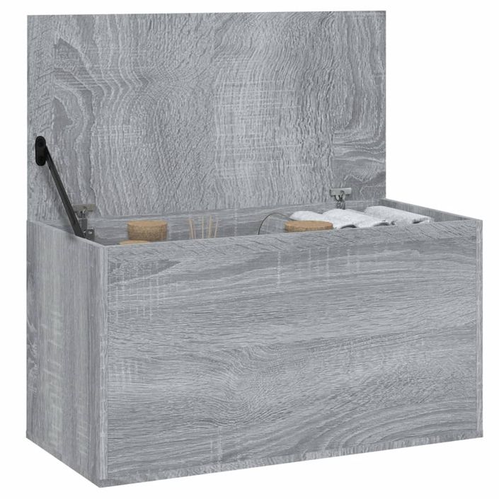 Coffre de rangement Sonoma gris 84x42x46 cm Bois d'ingénierie - Photo n°5