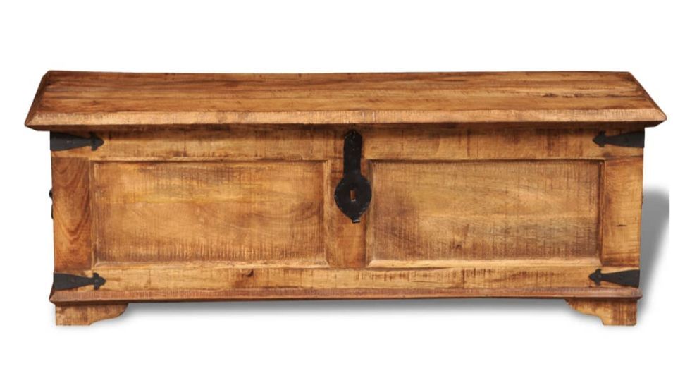 Coffre de rangement Vahina 110 cm – Bois de manguier brut avec finition cirée - Photo n°4