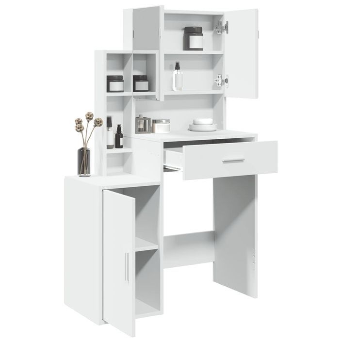 Coiffeuse avec armoire blanc 80x35x132 cm - Photo n°4