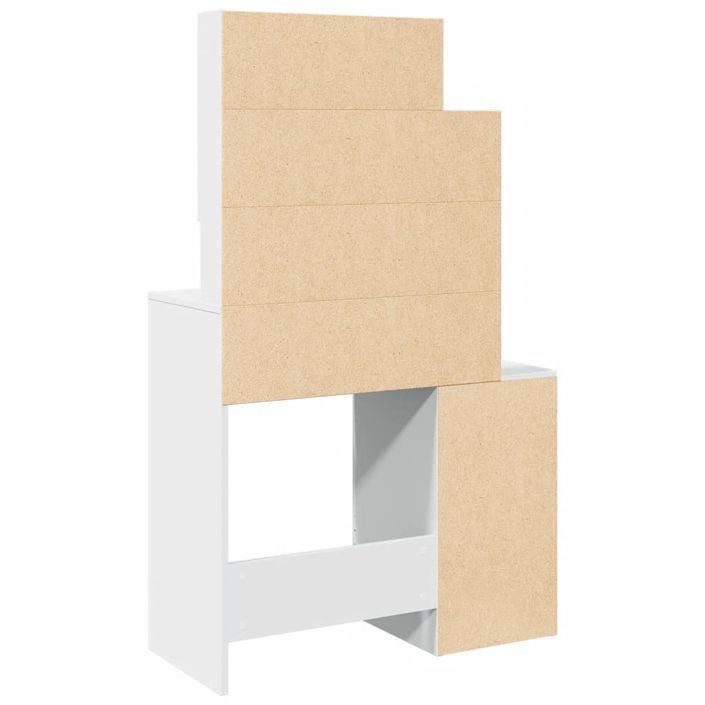 Coiffeuse avec armoire blanc 80x35x132 cm - Photo n°7