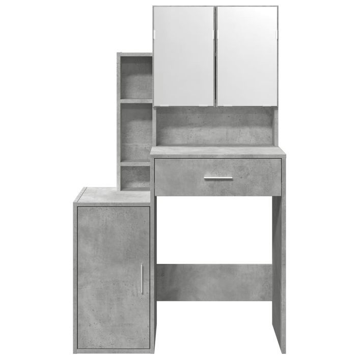 Coiffeuse avec armoire gris béton 80x35x132 cm - Photo n°5