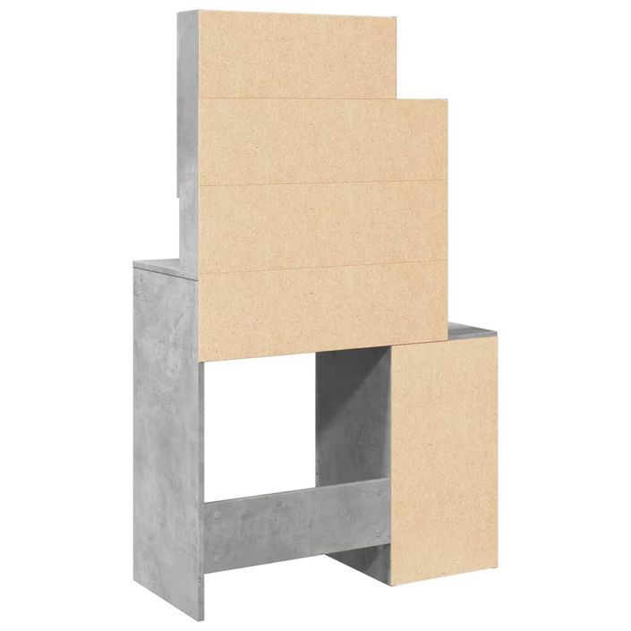 Coiffeuse avec armoire gris béton 80x35x132 cm - Photo n°7