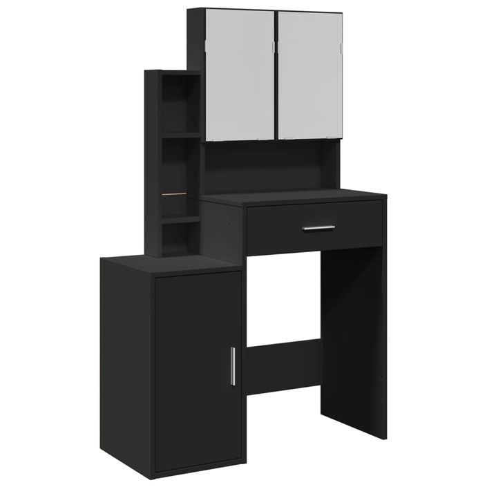 Coiffeuse avec armoire noir 80x35x132 cm - Photo n°2