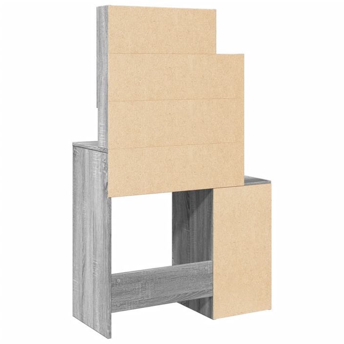 Coiffeuse avec armoire sonoma gris 80x35x132 cm - Photo n°7