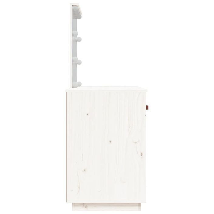 Coiffeuse avec LED Blanc 95x50x133,5 cm Bois de pin massif - Photo n°7