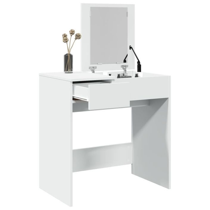 Coiffeuse avec miroir blanc 73x46,5x120 cm - Photo n°1