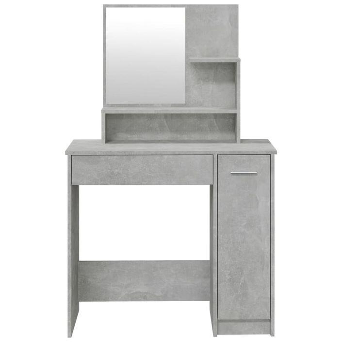 Coiffeuse avec miroir Gris béton 86,5x35x136 cm - Photo n°6