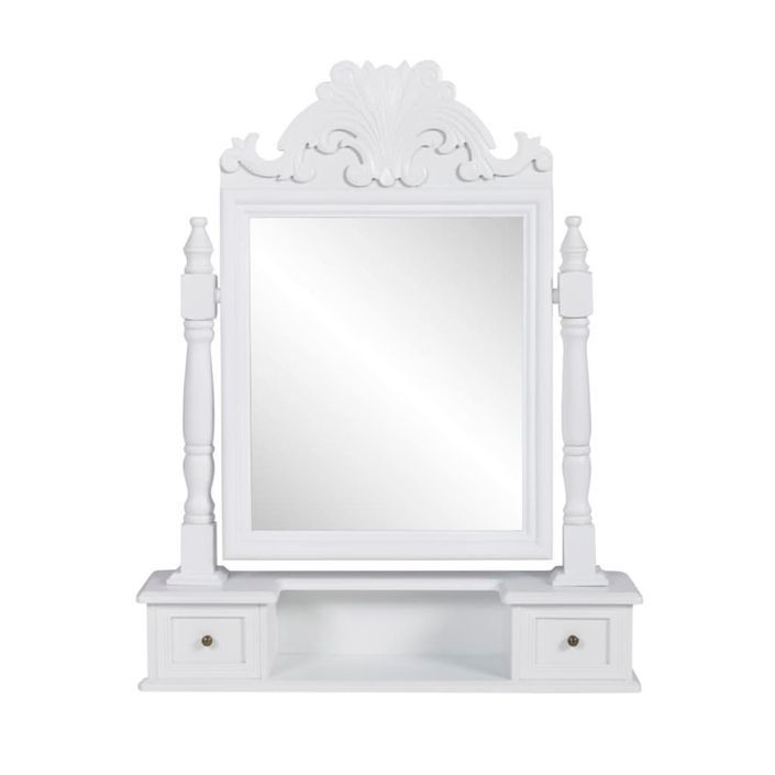 Coiffeuse avec miroir pivotant rectangulaire MDF - Photo n°1