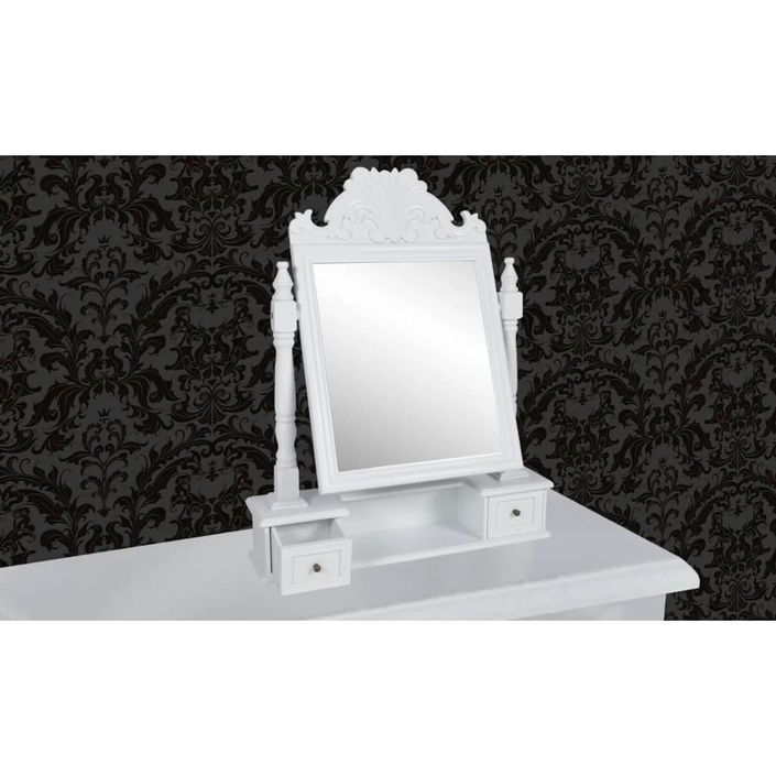 Coiffeuse avec miroir pivotant rectangulaire MDF - Photo n°2