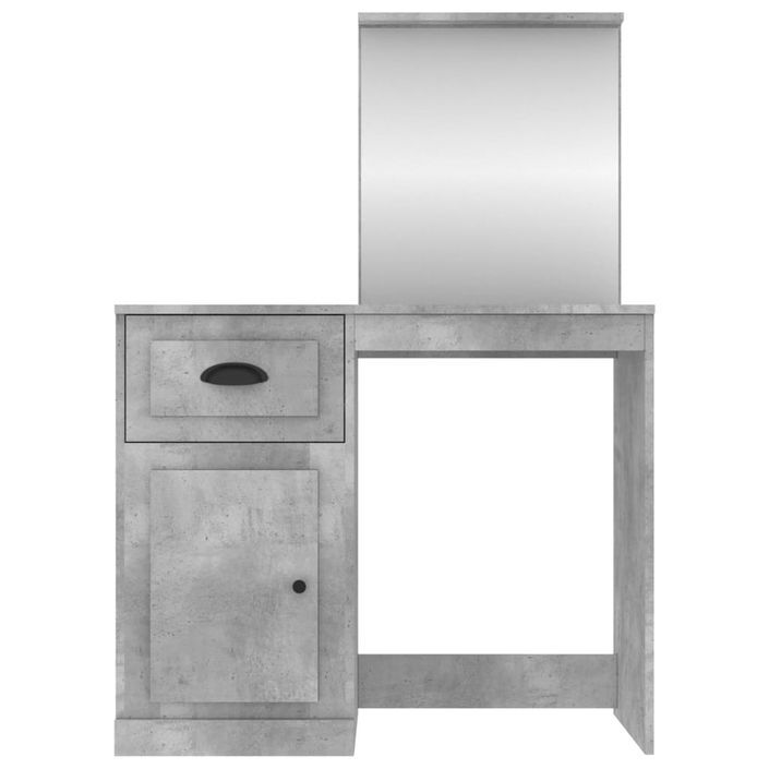 Coiffeuse et miroir gris béton 90x50x132,5 cm bois d'ingénierie - Photo n°6