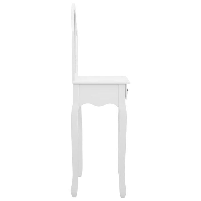 Coiffeuse et tabouret Blanc 65x36x128 cm Bois de paulownia MDF - Photo n°5