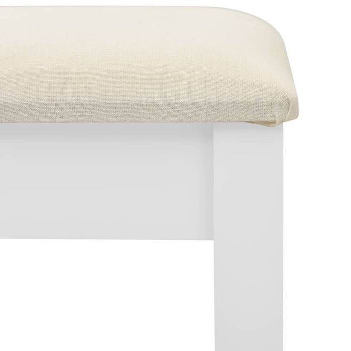 Coiffeuse et tabouret Blanc 65x36x128 cm Bois de paulownia MDF - Photo n°10