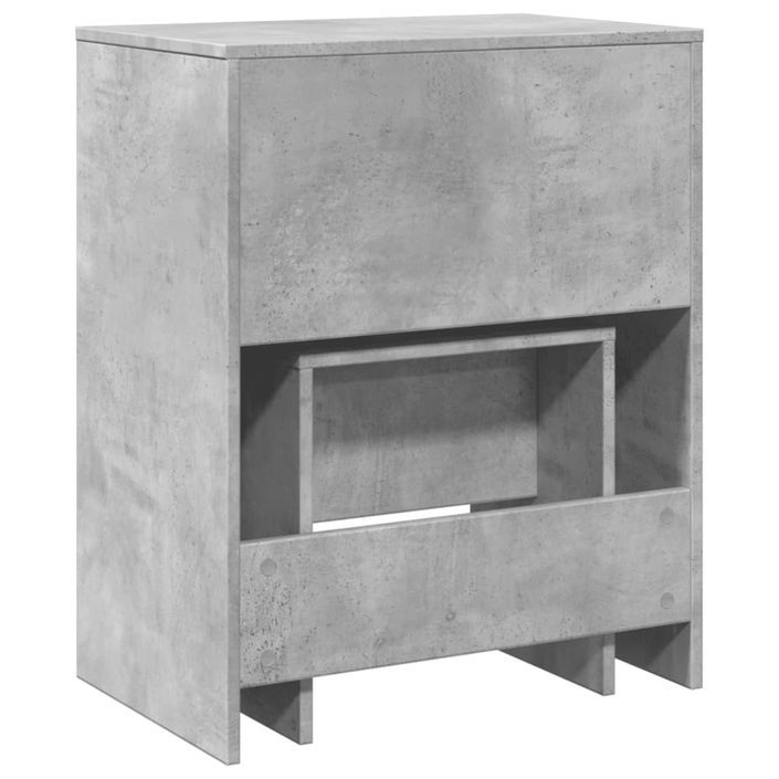 Coiffeuse et tabouret gris béton 60x40x113,5 cm - Photo n°7