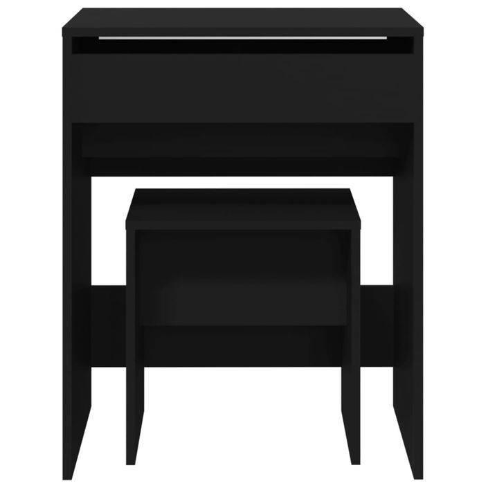 Coiffeuse et tabouret noir 60x40x113,5 cm - Photo n°5