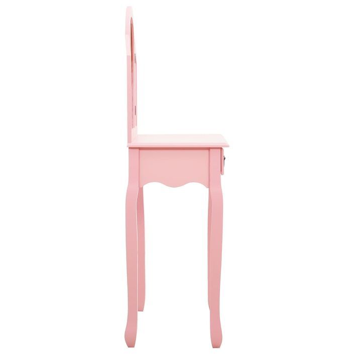 Coiffeuse et tabouret Rose 65x36x128 cm Bois de paulownia MDF 2 - Photo n°5