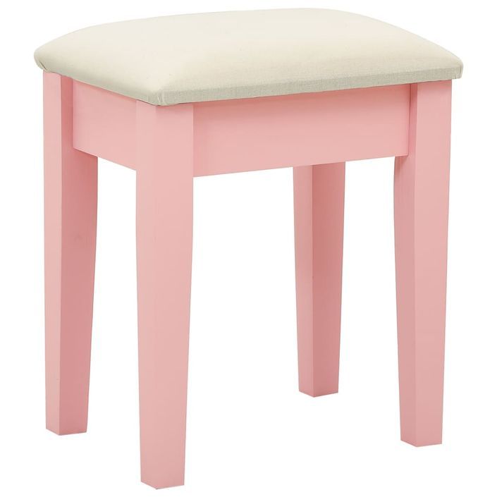 Coiffeuse et tabouret Rose 65x36x128 cm Bois de paulownia MDF 2 - Photo n°9