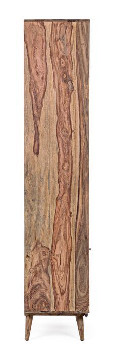 Colonne de rangement 1 porte 2 tiroirs 3 niches en bois de sheesham naturel Kany 58 cm - Photo n°7