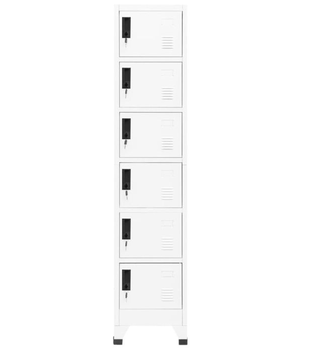 Colonne de rangement en acier Koface 38 cm – 6 casiers avec fermeture à clé - Photo n°9
