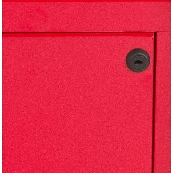 Colonne de rangement métal rouge 4 tiroirs Bolan H 126 cm - Photo n°3
