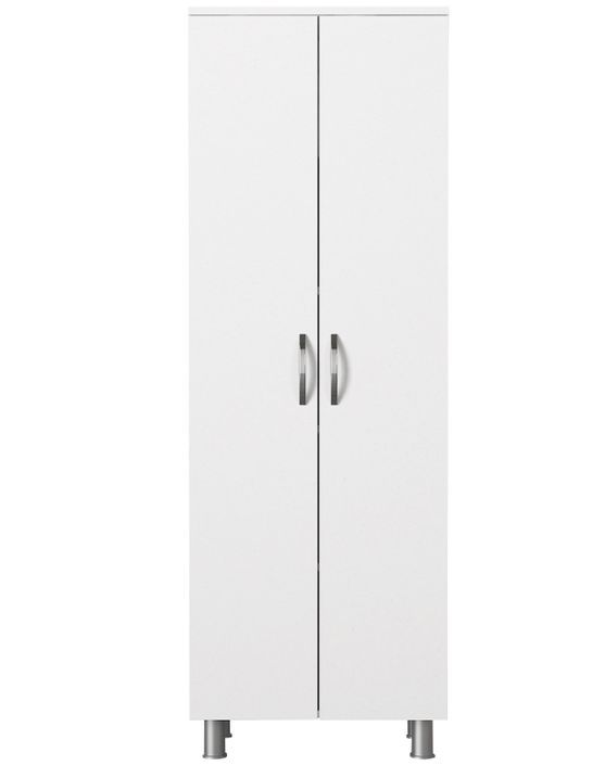 Colonne de salle de bain 2 portes bois blanc 59.4 cm - Photo n°1