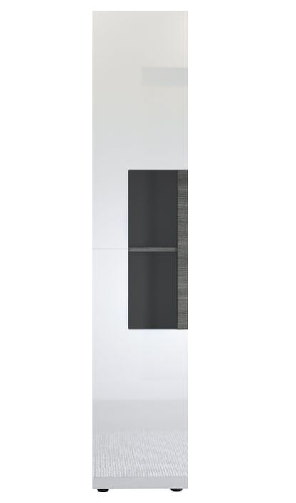 Colonne de salle de bain design blanc brillant et gris mat Daisy 36 cm - Photo n°1