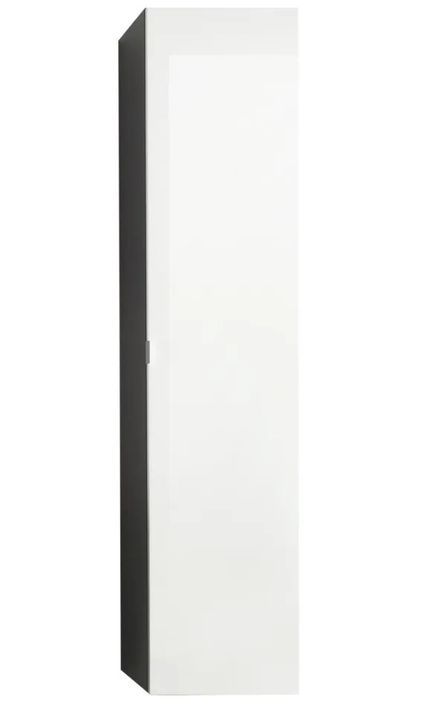 Colonne de salle de bain suspendue 1 porte blanc brillant et anthracite Ibiza 140 cm - Photo n°1