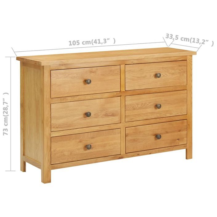 Commode 105x33,5x73 cm Bois de chêne massif 2 - Photo n°7