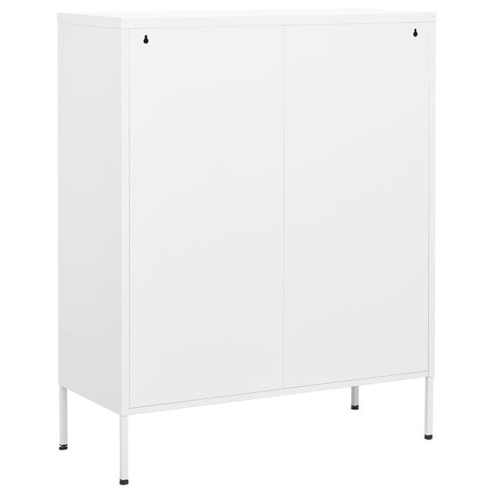 Commode 2 portes 2 tiroirs Klako 80 cm - Acier mat - Photo n°8