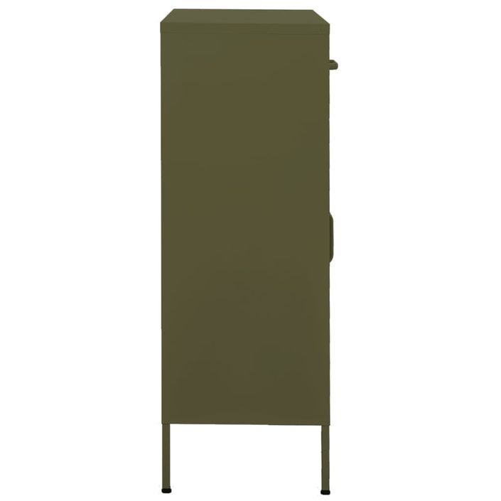 Commode 2 portes 2 tiroirs Klako 80 cm - Acier mat - Photo n°7