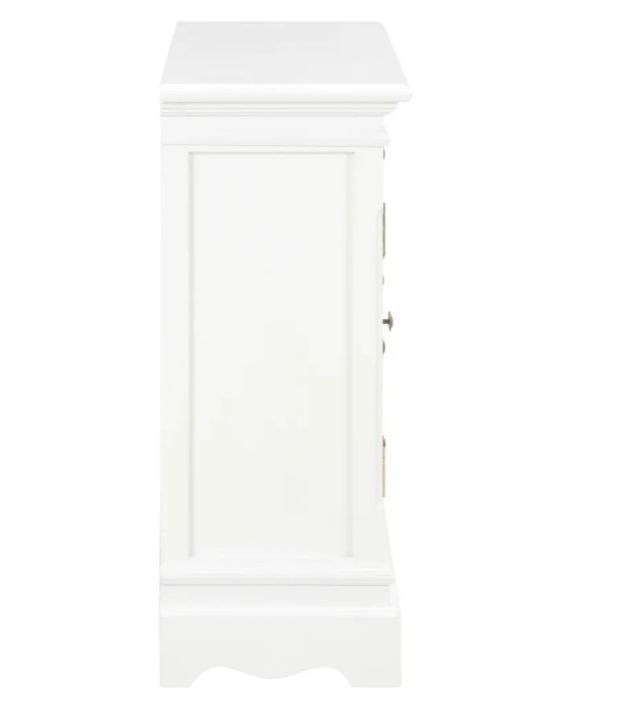 Commode 2 portes 4 tiroirs pin massif blanc Frenchy - Photo n°4