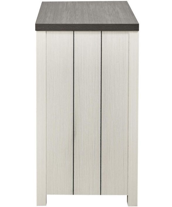 Commode 3 tiroirs bois blanc et noir Sarun 86 cm - Photo n°4