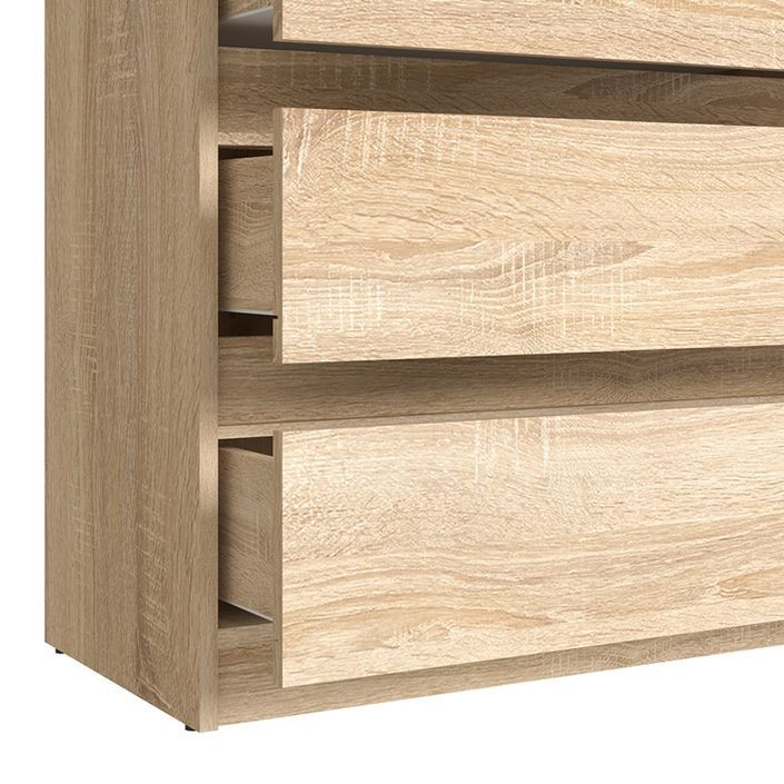 Commode 3 tiroirs bois chêne clair Selan - Photo n°3
