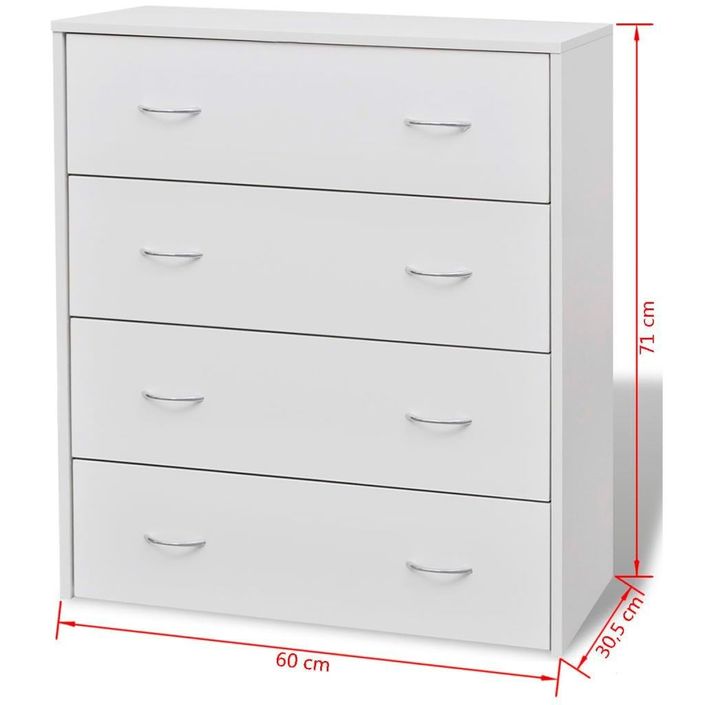 Commode 4 tiroirs Chikee 60 cm - Bois d'ingénierie - Photo n°4