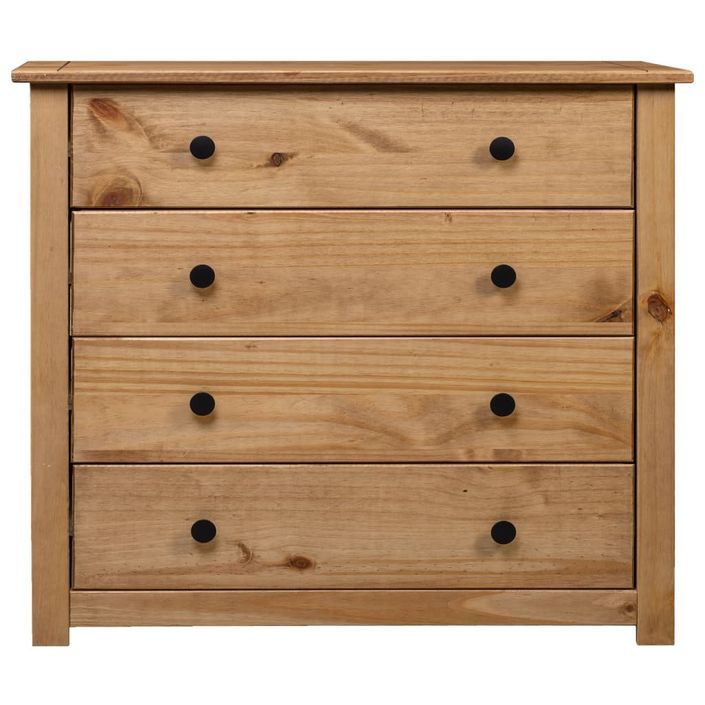 Commode 4 tiroirs en bois de pin massif Autika 80 cm – Élégance rustique et praticité - Photo n°3