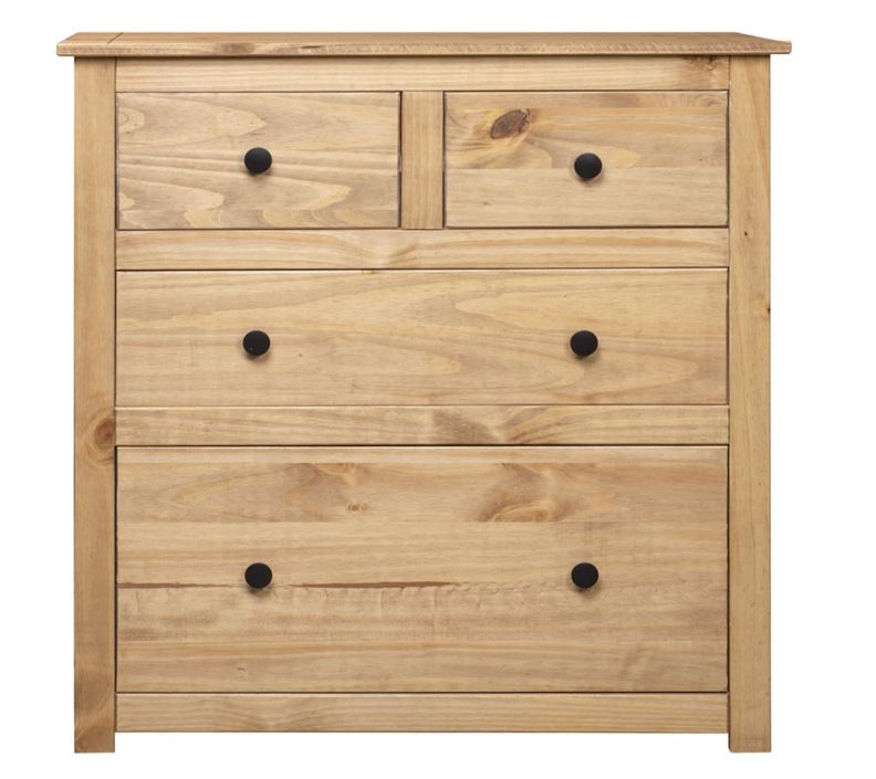 Commode 4 tiroirs en bois de pin massif Autika 80 cm – Élégance rustique et praticité - Photo n°9