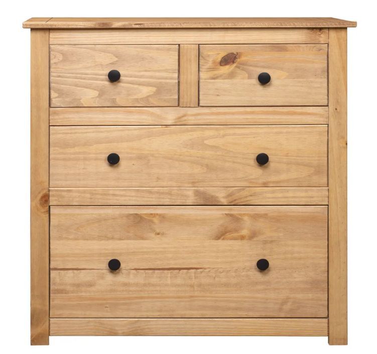 Commode 4 tiroirs en bois de pin massif Autika 80 cm – Élégance rustique et praticité - Photo n°3