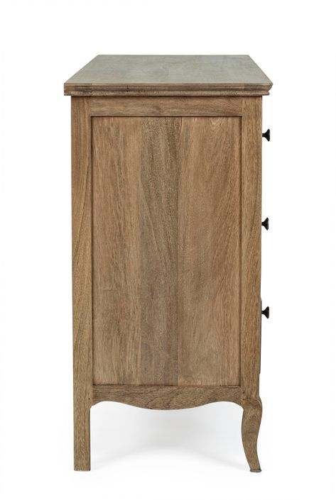 Commode 6 tiroirs bois de manguier massif finition naturelle Domika 125 cm - Photo n°8