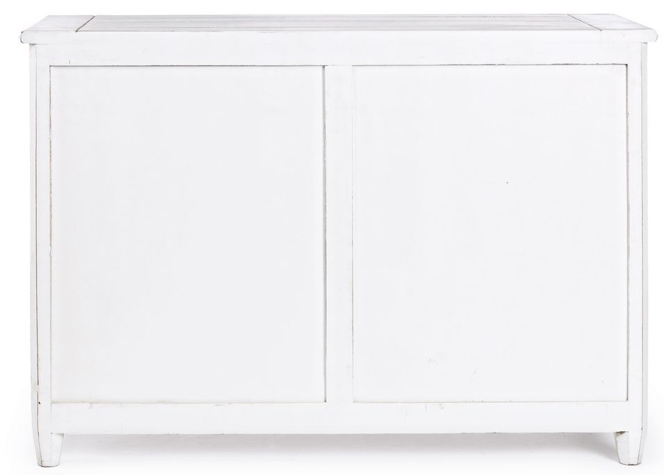 Commode 6 tiroirs en bois de manguier blanc patiné Kolita 120 cm - Photo n°5