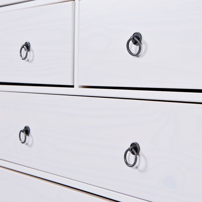 Commode 7 tiroirs pin massif blanc Prince 90 cm - Photo n°7