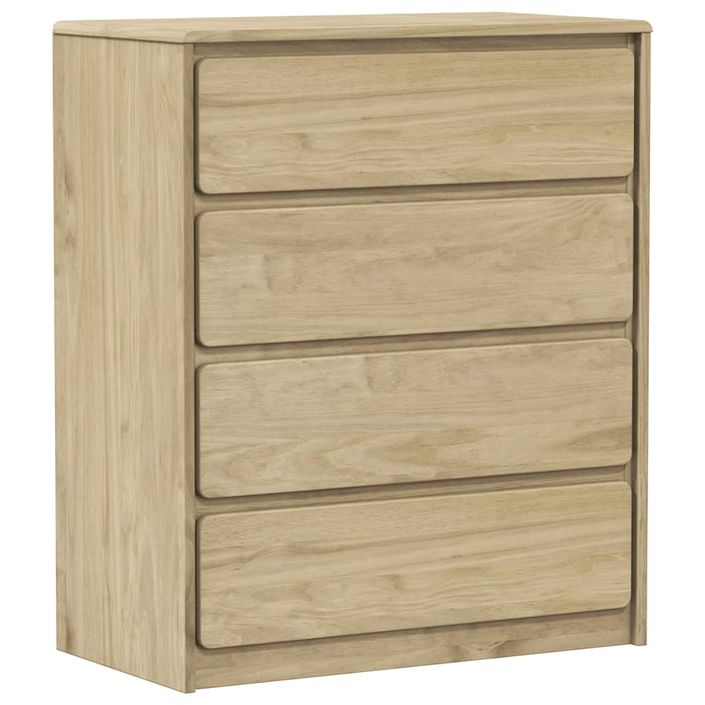 Commode 4 tiroirs en bois de pin couleur chêne 77 cm - Élégance pour votre intérieur - Photo n°3
