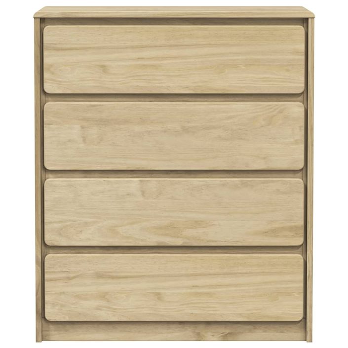 Commode 4 tiroirs en bois de pin couleur chêne 77 cm - Élégance pour votre intérieur - Photo n°1