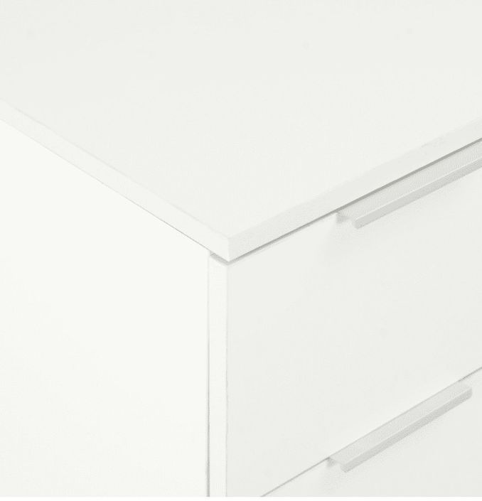 Commode 8 tiroirs bois blanc brillant Bella - Photo n°8